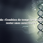 Réponse rapide : Combien de temps les poulets peuvent-ils rester sans nourriture ?